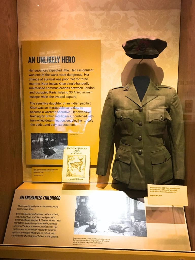 International Spy Museum: Ultimate Guide to DC's Top Secret Attraction 19 Noor Inayat Khan's uniform at the International Spy Museum in Washington DC