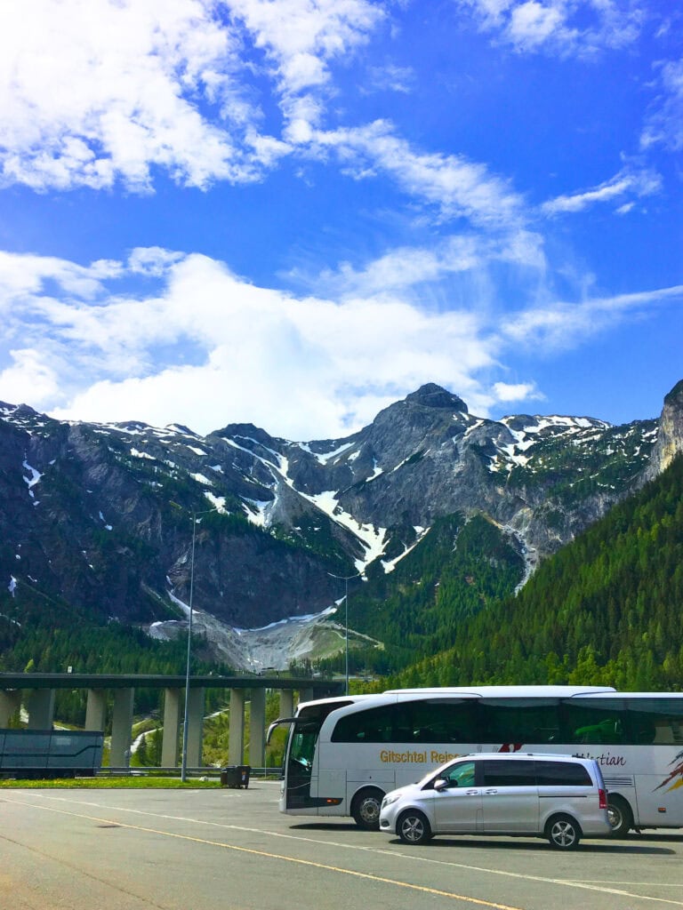 How to Spend a Day in Ljubljana: How I Embraced My Slovenian Heritage 3 Tour Bus with the Alps in the foreground