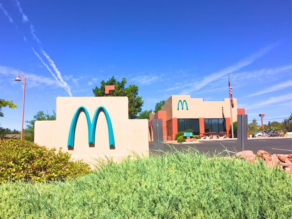 How to Plan an American Southwest National Parks Road Trip (for Non-Hikers) 22 mcdonalds sedona arizona blue arches