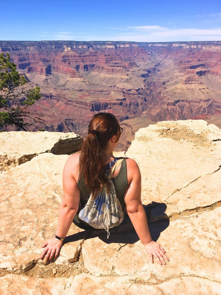 How to Plan an American Southwest National Parks Road Trip (for Non-Hikers) 24 woman grand canyon south rim arizona