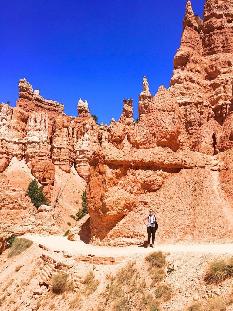 How to Plan an American Southwest National Parks Road Trip (for Non-Hikers) 10 woman hoodoo bryce canyon national park utah