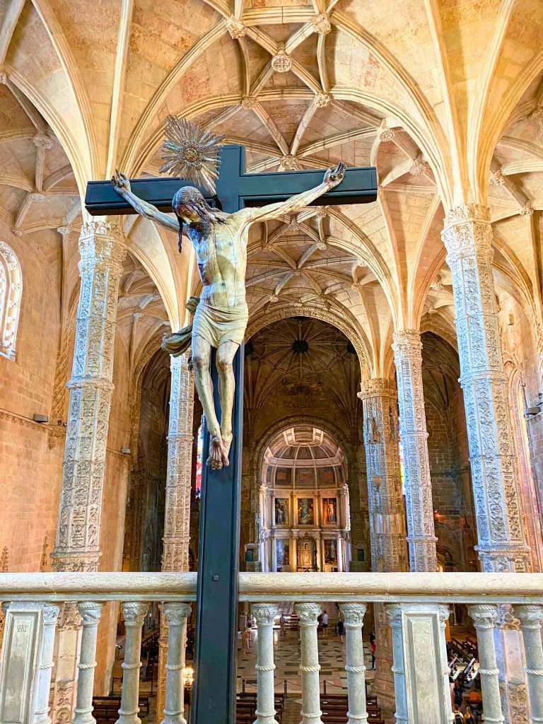3-Day Lisbon, Portugal Itinerary: A Budget-Friendly Plan + Map 9 Crucifix at the Jeronimos Monastery in Lisbon Portugal