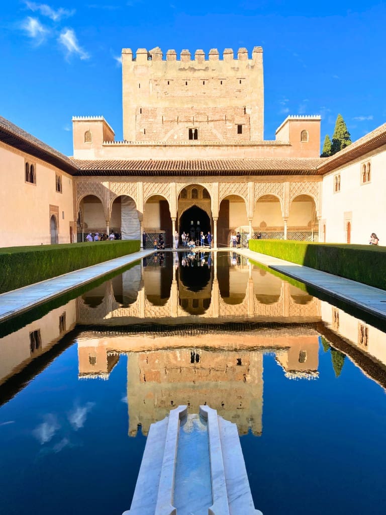 12 Days in Portugal and Spain: How to Plan a Itinerary for the Iberian Peninsula 39 Nasrid Palace Pond Palace Reflection in Granada, Spain