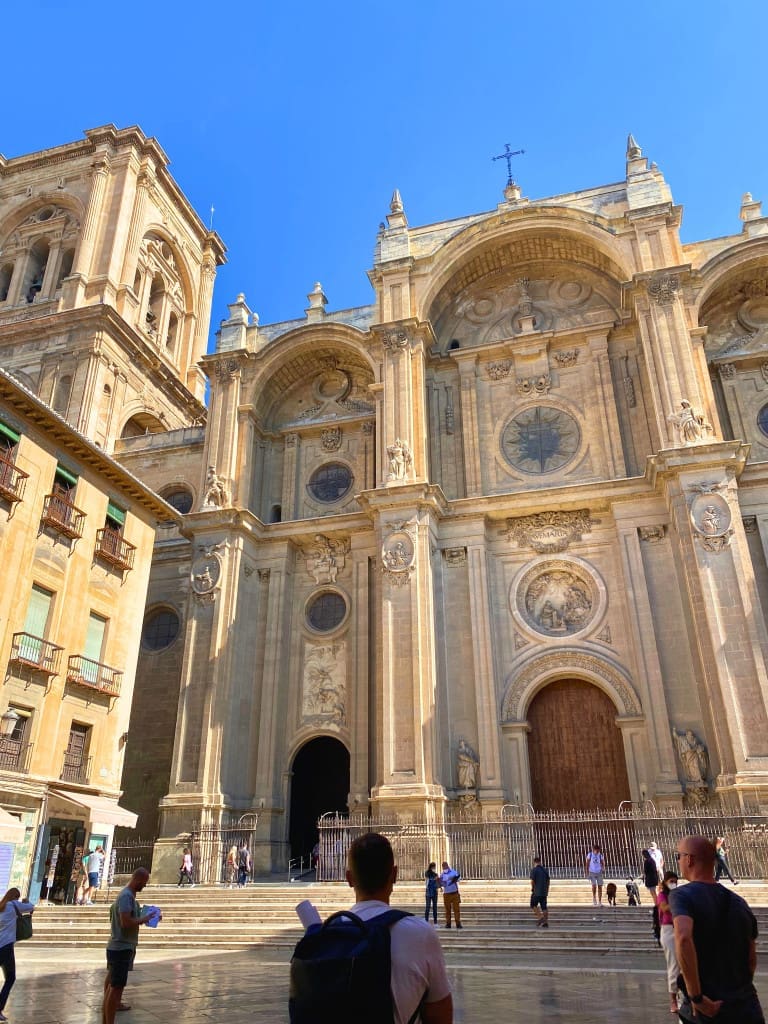 12 Days in Portugal and Spain: How to Plan a Itinerary for the Iberian Peninsula 33 Granada Cathedral exterior architecture in Granada, Spain.