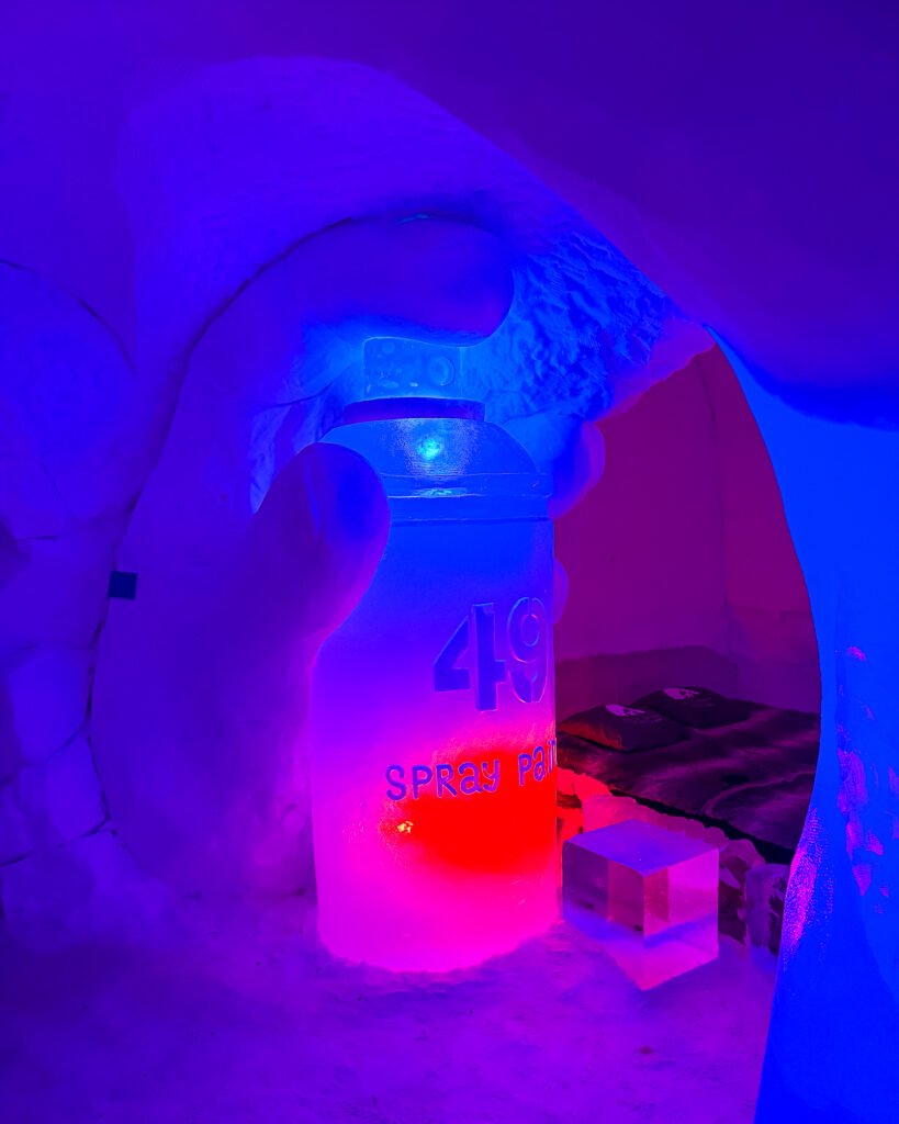 Rovaniemi in Winter: How to Build a First-Timer's Itinerary for Finnish Lapland 66 arctic snowhotel spray paint sculpture in lapland finland