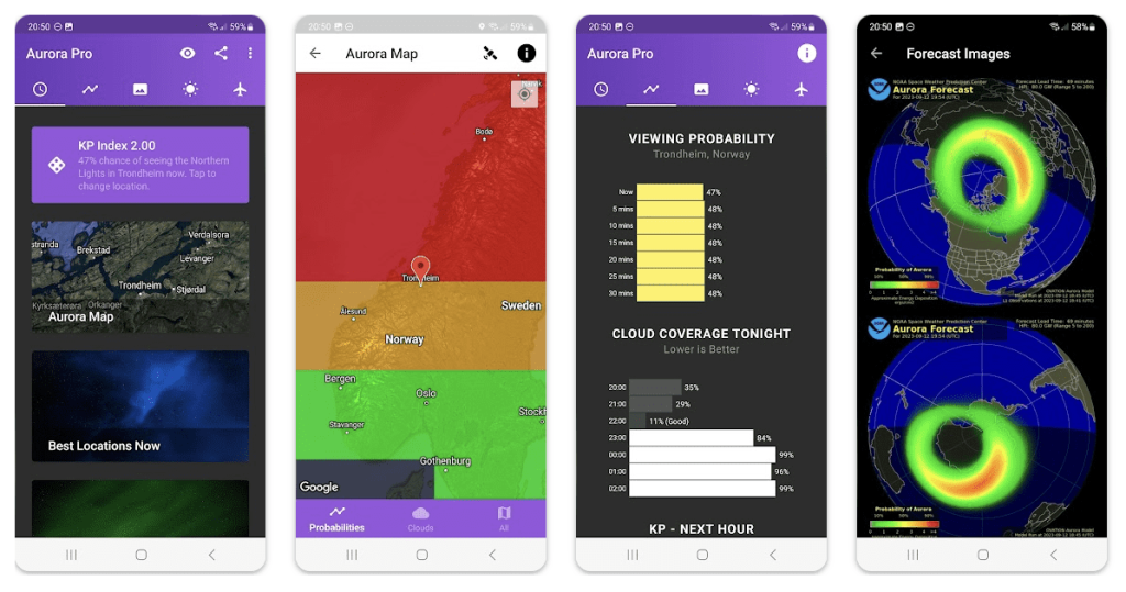 Guide to Spotting the Aurora Borealis in Rovaniemi, Finland 12 aurora forecast app interface