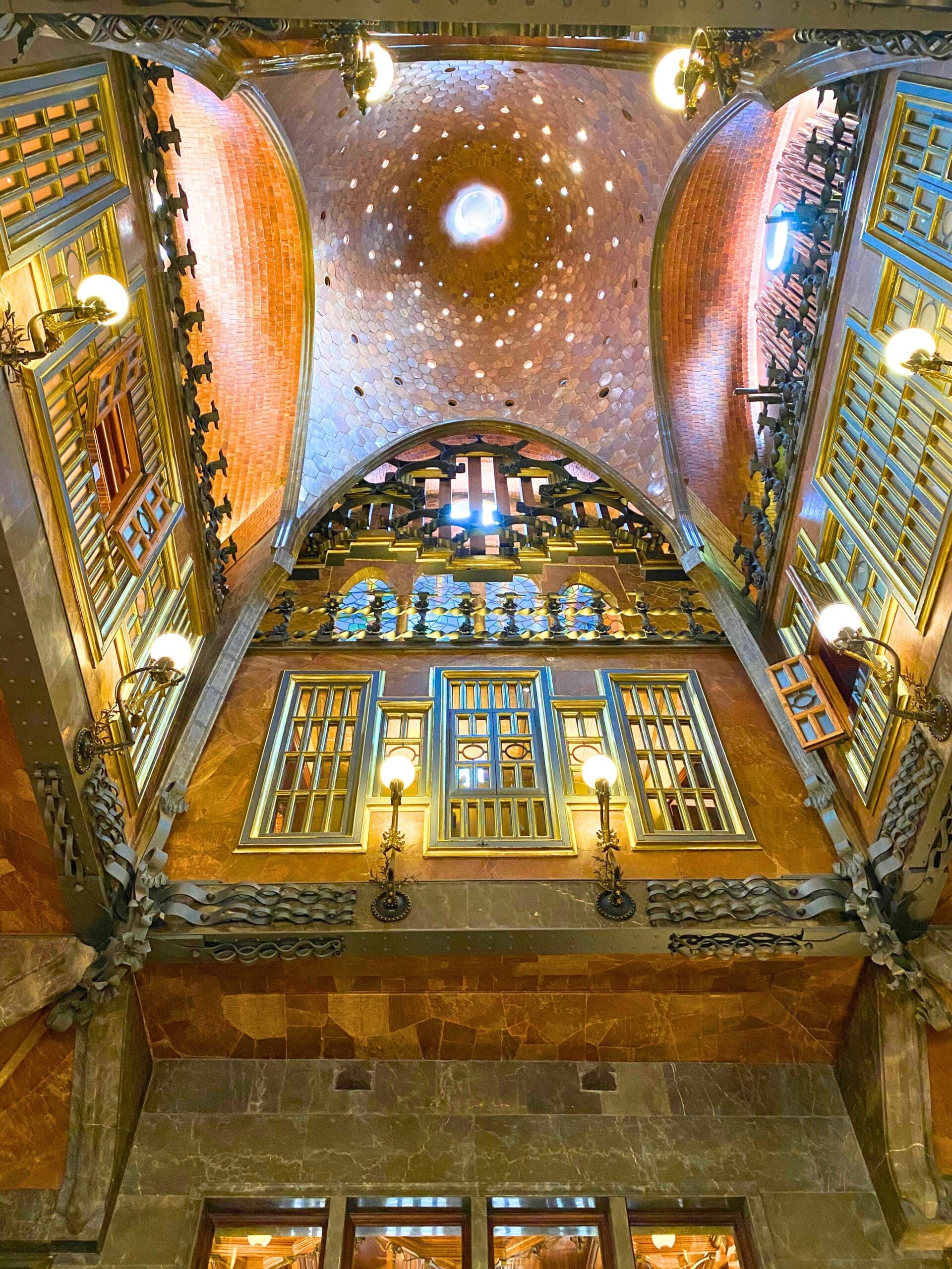 How to Spend 3 Days in Barcelona: A First-Timer's Travel Itinerary 44 brown tiled ceiling palau guell barcelona