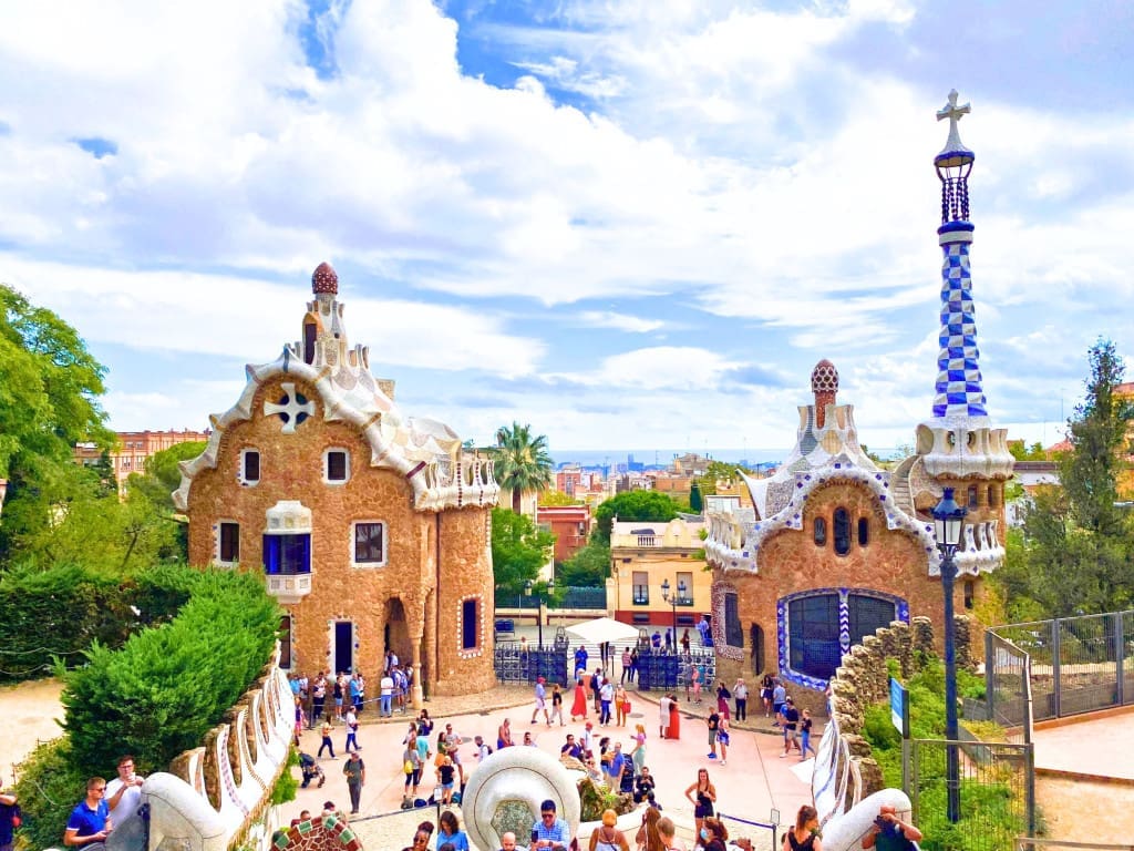 12 Days in Portugal and Spain: How to Plan a Itinerary for the Iberian Peninsula 53 Park Guell located in Barcelona, Spain, showcasing its unique architectural style.