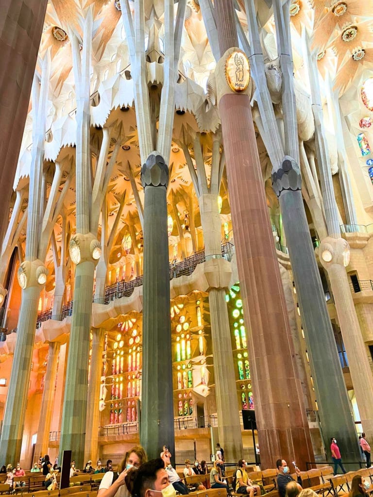 How to Spend 3 Days in Barcelona: A First-Timer's Travel Itinerary 58 sagrada familia barcelona columns stained glass