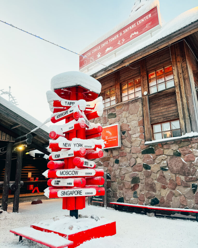 Rovaniemi in Winter: How to Build a First-Timer's Itinerary for Finnish Lapland 12 santas village sign in rovaniemi finland