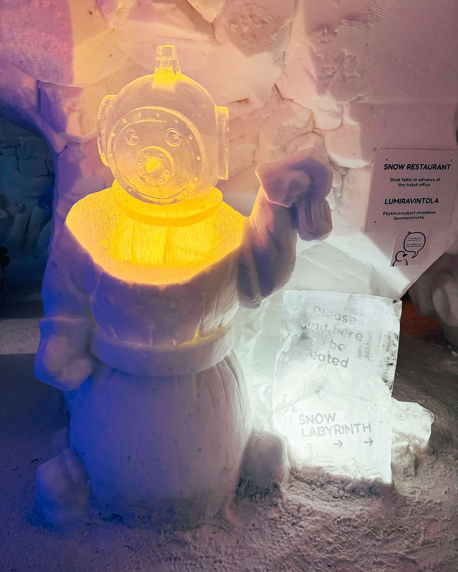 Rovaniemi in Winter: How to Build a First-Timer's Itinerary for Finnish Lapland 115 snowman world scuba diver sculpture snow restaurant rovaniemi