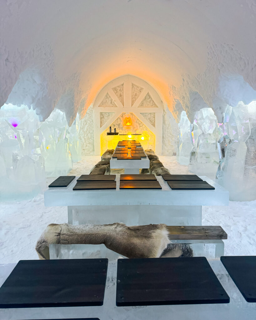 Rovaniemi in Winter: How to Build a First-Timer's Itinerary for Finnish Lapland 123 yellow ice sculptures at arctic snowhotel